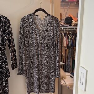 Leopard Print Long Sleeve Dress
